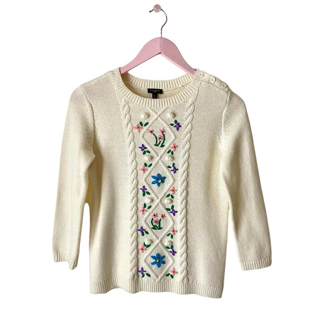 Talbots Floral Sweater